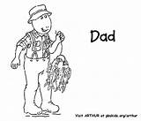 Dad Coloring Fishing Arthur Pages Arthurs Activity Fathers sketch template