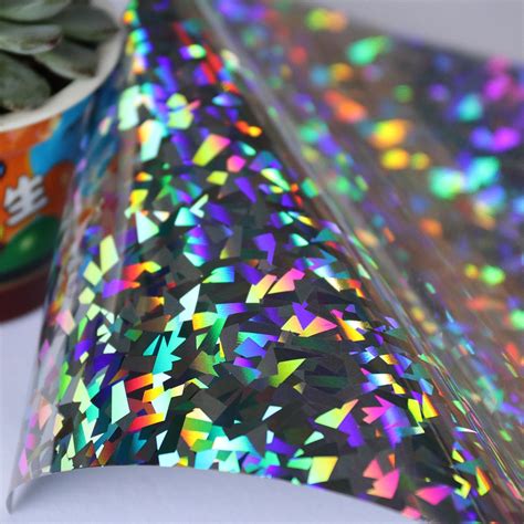 crystal silver holographic glitter vinyl heat transfer vinyl sheets iron  clothes  cricut