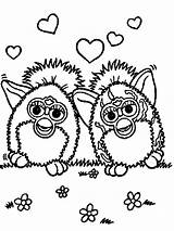 Coloring Furby sketch template