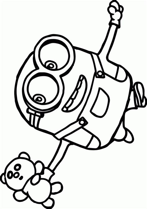 minion bob  teddy coloring page  printable coloring pages