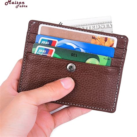 maison fabre credit card holder mens womens leather small id credit