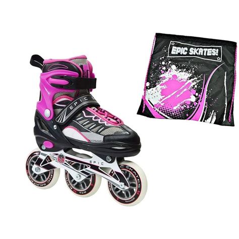 epic spear black pink indoor outdoor mm  wheel tri skate inline  piece bundle inline