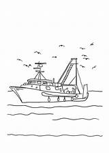 Fishing Boat Coloring Seagulls Pages Color Kidsplaycolor Kids sketch template