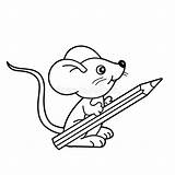 Mouse Coloring Cartoon Outline Pencil Kids Little Pages Book Eraser Drawing Printable Color Template Getdrawings Illustration Getcolorings Sketch sketch template