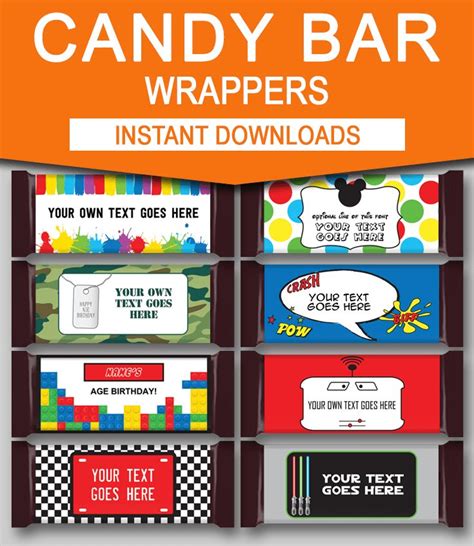 diy candy bar wrapper templates personalized candy bars printables