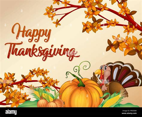 happy thanksgiving card template illustration stock vector image art