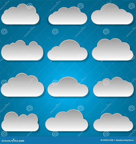 paper clouds stock vector illustration  bubble blue