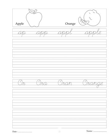 cursive writing book  printable coloring worksheet