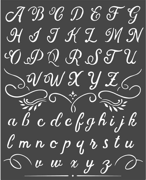 Alphabet Calligraphy Stencil 5993110010869