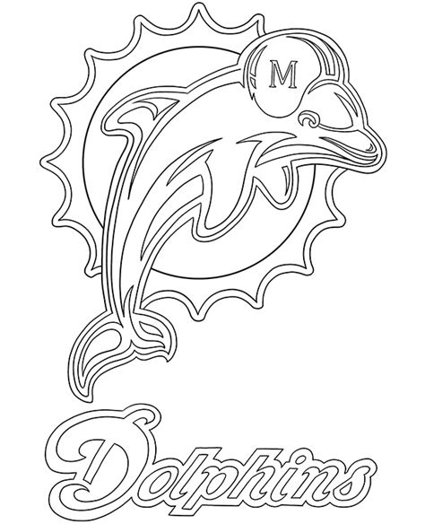 logo miami dolphins kolorowanka kolorowanki  druku  kolorowanki