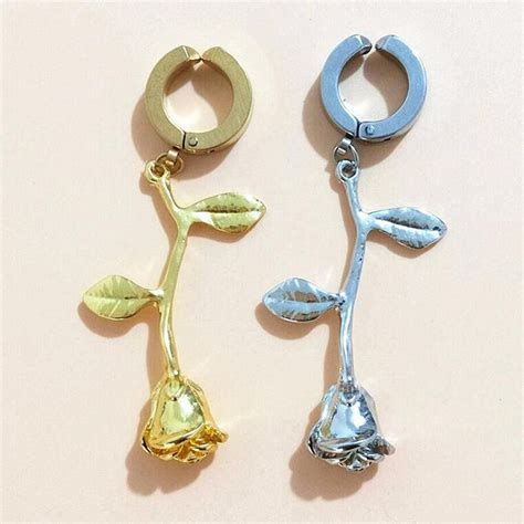 Fake Belly Button Rings Surgical Steel Rose Flower Body Jewelry Belly