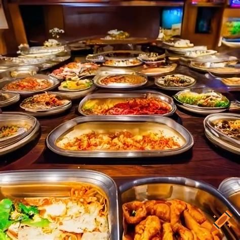 chinese buffet   variety  dishes  craiyon