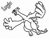 Lugia Pokemon Legendary Coloring Pages Game Print sketch template