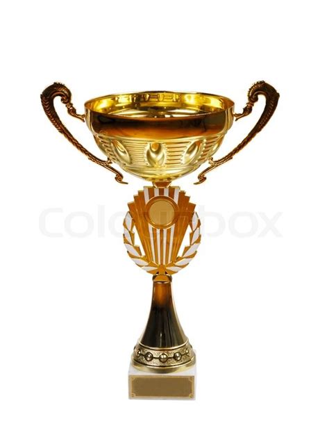 golden winners cup stock image colourbox