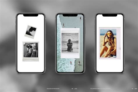 film frames and polaroid instagram stories on behance