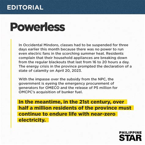 The Philippine Star On Twitter Today S Editorial In Occidental