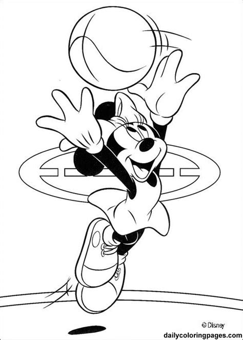 related picture mickey mouse friends basketball coloring page