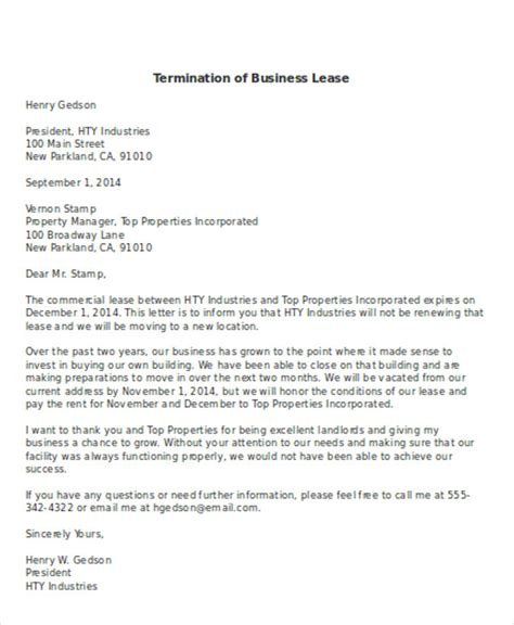 sample letter discontinuing business relationship