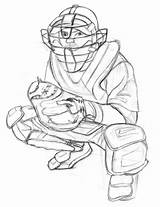 Drawing Baseball Catcher Russell Martin Getdrawings sketch template