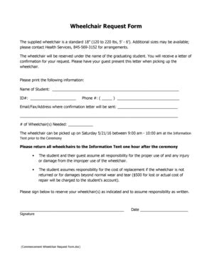 fillable  wheelchair request form msmcedu fax email print