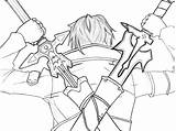 Kirito Sword Dual Deviantart Wielding Drawing Coloring Anime Sao Drawings Adult Pages Desenho Desenhos Para Sketch Cool Template Salvo Getdrawings sketch template