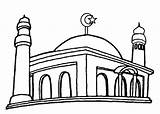 Mewarnai Masjid Islami Tk Kumpulan Paud Menara Berkubah sketch template