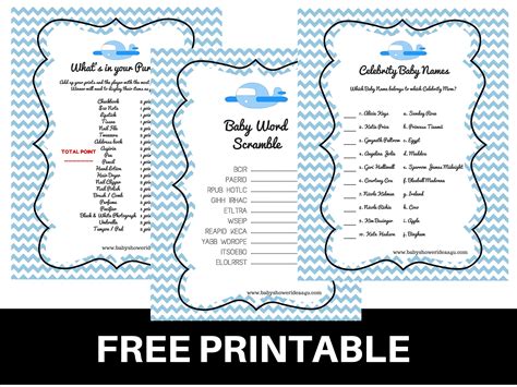 printable baby shower games baby word scramble baby celebrity