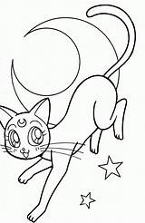 Coloring Sailor Moon Luna Pages Cat Colouring Drawings Printable Cats Popular Google Fi sketch template