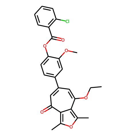 chemdiv screening compound   ethoxy  dimethyl  oxo  cycloheptacfuran  yl