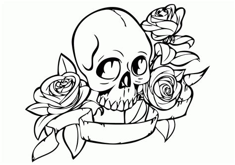 skull coloring pages  girls coloring home