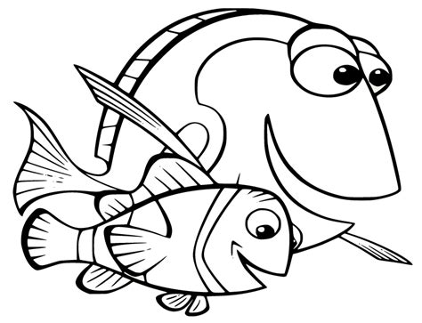 finding nemo coloring page dory