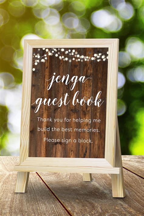 instant  printable jenga block guest book sign  etsy