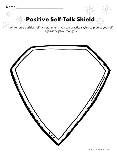 printable positive self talk worksheet