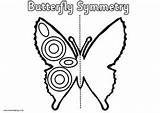 Symmetry Butterfly Worksheets Eggs Flowers Spring sketch template