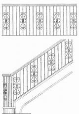 Railing Iron Stair Wrought Stairs Designs Staircase Railings Hand Escalier Exterior Rampe Rails Rail Drawings House Planters Handrail Grill Choose sketch template