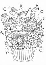 Doodle Colouring Doodling Print Doodles Cupcake Colorear Erwachsene Malbuch Fur Adulti Justcolor Coloriages énorme Glaçage Préféré Devenir Appetit Rachel Nggallery sketch template