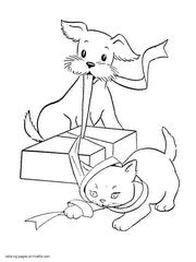 dog  cat coloring pages coloring pages