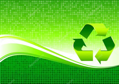 Recycling Sign On Green Environmental Conservation Background — Stock