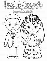 Wedding Coloring Pages Bride Couple Printable Kids Groom Personalized Activity Book Color Etsy Print Template Pdf Activities Books Sheets Colouring sketch template