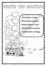 Balloons Colour Worksheet Worksheets Preview Esl Vocabulary Colours Eslprintables sketch template