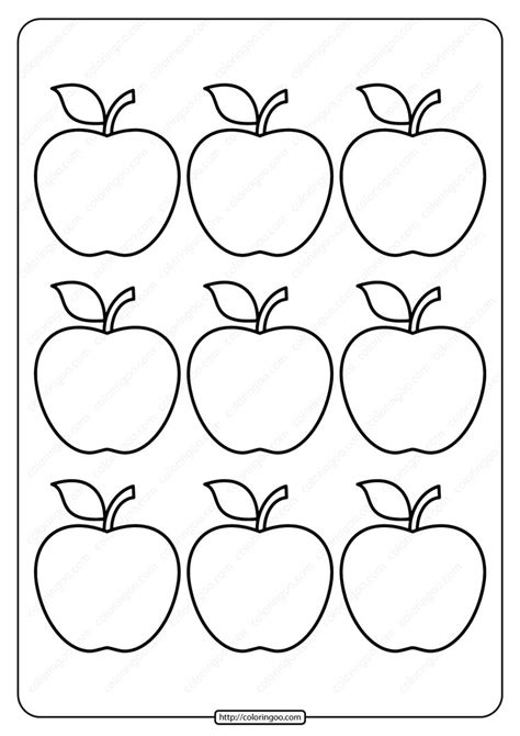 printable simple apple outline  coloring page apple coloring pages