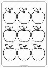Apple Outline Printable Coloring Simple Template Pages sketch template