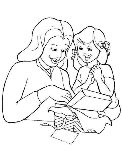 Swing Daughter And Mom Coloring Printable Coloring Page Coloring Porn