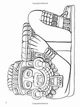 Aztec Coloring Designs Pages Book Books Mayan Dover Turner Aztecs Clothing Amazon sketch template