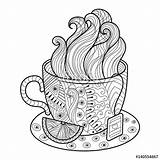 Coloring Tea Pages Cup Adults Coffee Illustration Vector Book Adult Fotolia Colouring Zentangle Mandalas Stock Printable Cups Getcolorings Au Preview sketch template