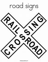 Coloring Signs Road Crossing Railroad Sign Pages Dead End Printable Traffic Twistynoodle Tops Box Kids Train Printables Party Polar Express sketch template