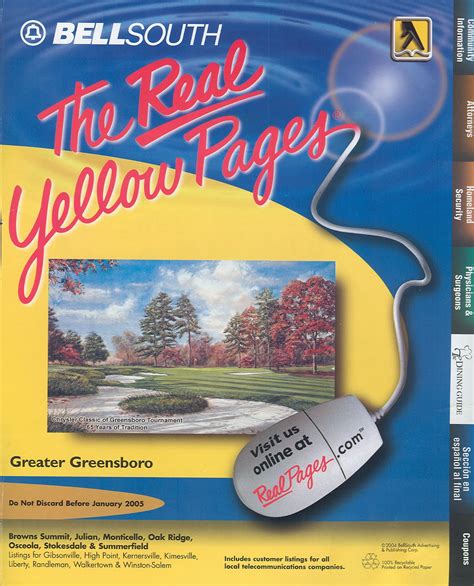 greater greensboro open blog  bellsouth real yellow pages cover