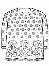 Christmas Ugly Sweater Coloring Pages Kids Fun Sweaters sketch template