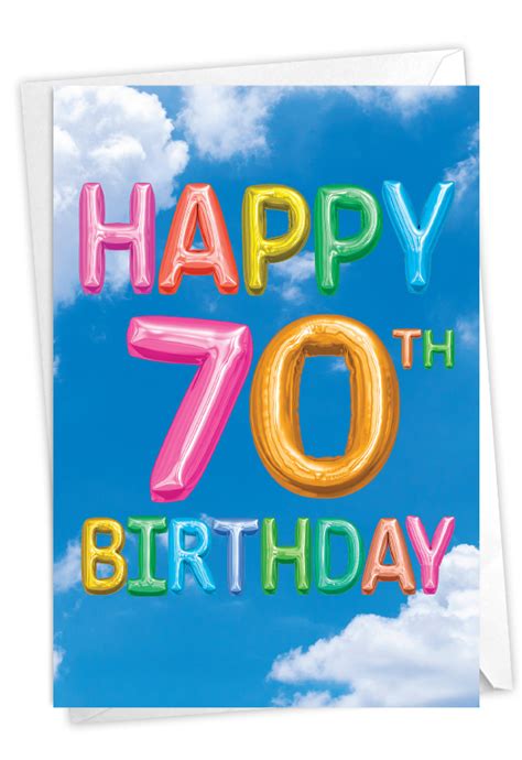 inflated messages 70 milestone birthday paper card