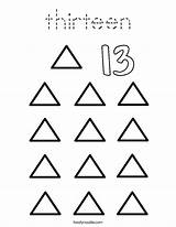 Coloring Thirteen Number 13 Triangles Color Twistynoodle Built California Usa Print Noodle Outline sketch template